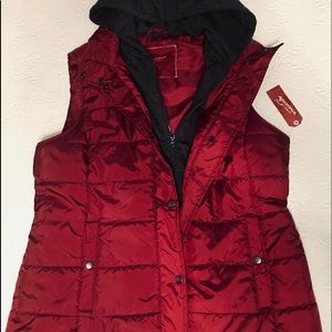 Deep red vest jacket. Never been worn. Brand new.